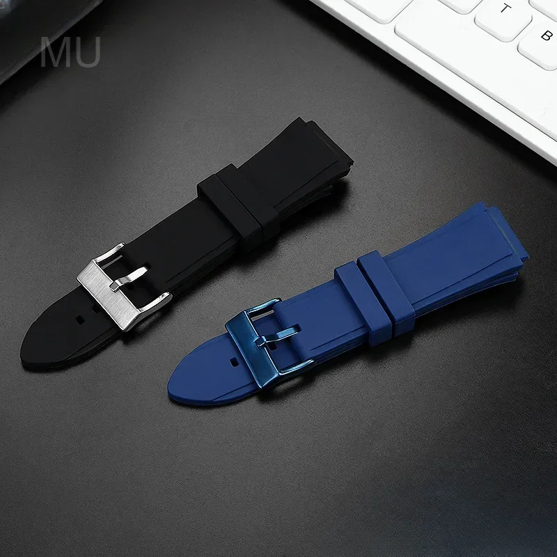 Durable Wear-resistant Sports Watchbands Stainless Steel Buckle for Guess W0247g3 W0040g3 W0040g7 Waterproof Silicone Strap 22mm