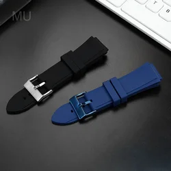 Durable Wear-resistant Sports Watchbands Stainless Steel Buckle for Guess W0247g3 W0040g3 W0040g7 Waterproof Silicone Strap 22mm