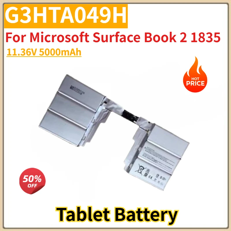 

High Quality G3HTA049H Tablet Battery 11.36V 5000mAh for Microsoft Surface Book 2 1835 Brand New Replacement Battery