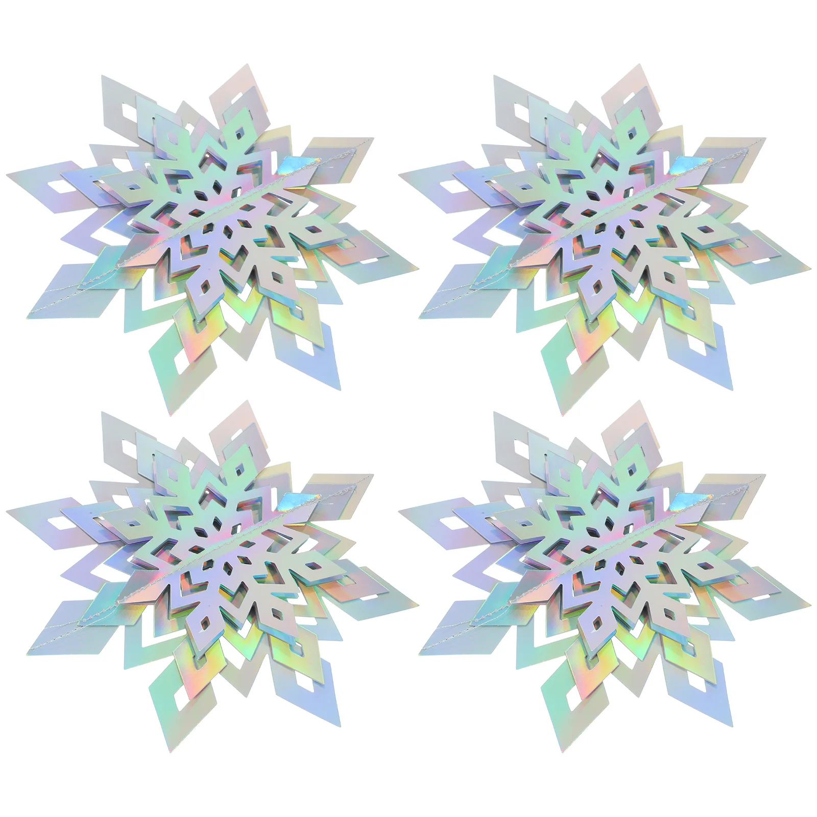 

12Pcs Xmas Tree Snowflake Pendants Christmas Hanging Decorations Reusable Festive Ornaments Christmas Hanging Decorations