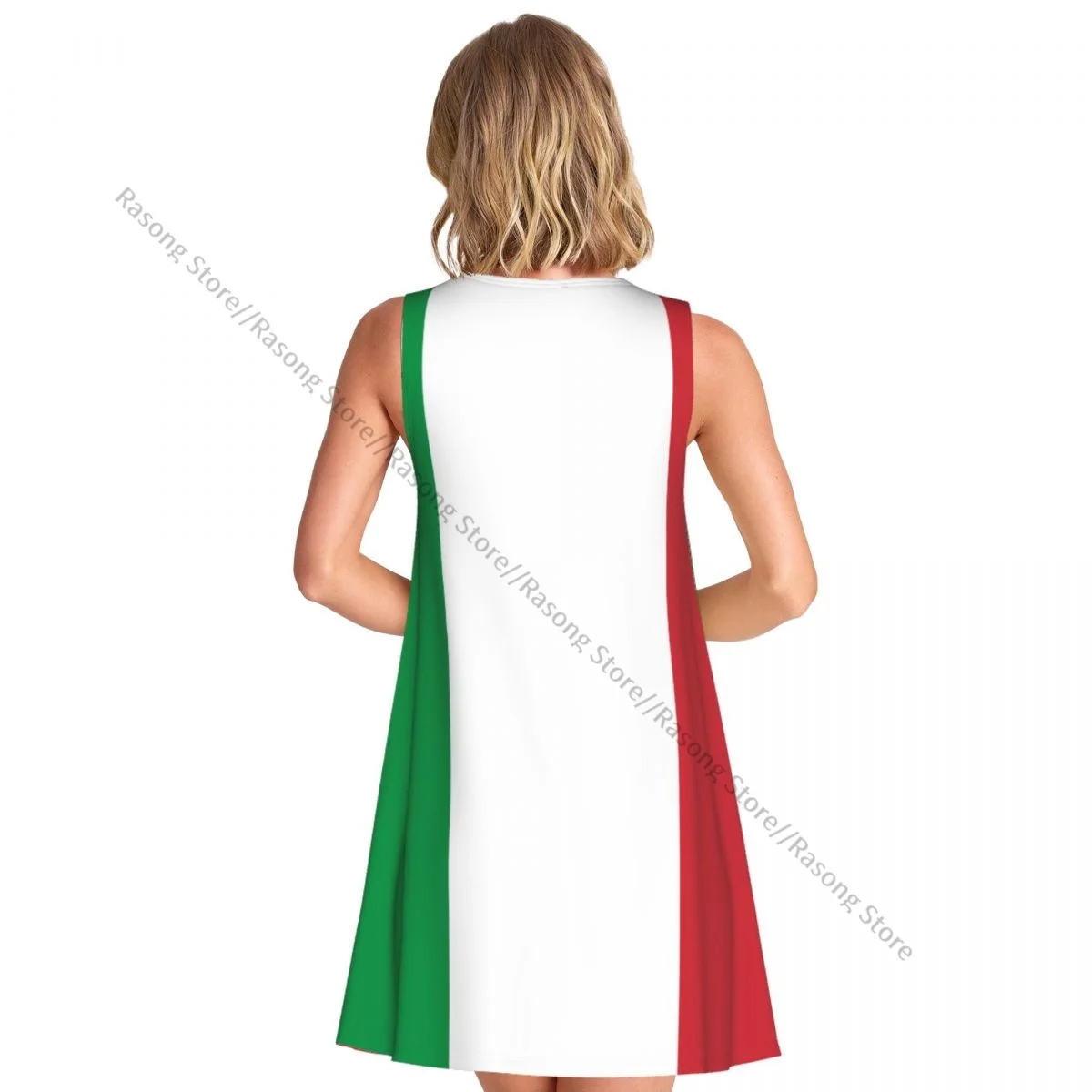 ชุดสตรีฤดูร้อนชุดลําลองเสื้อยืดชายหาดปกคลุมธงอิตาลีชุดถัง