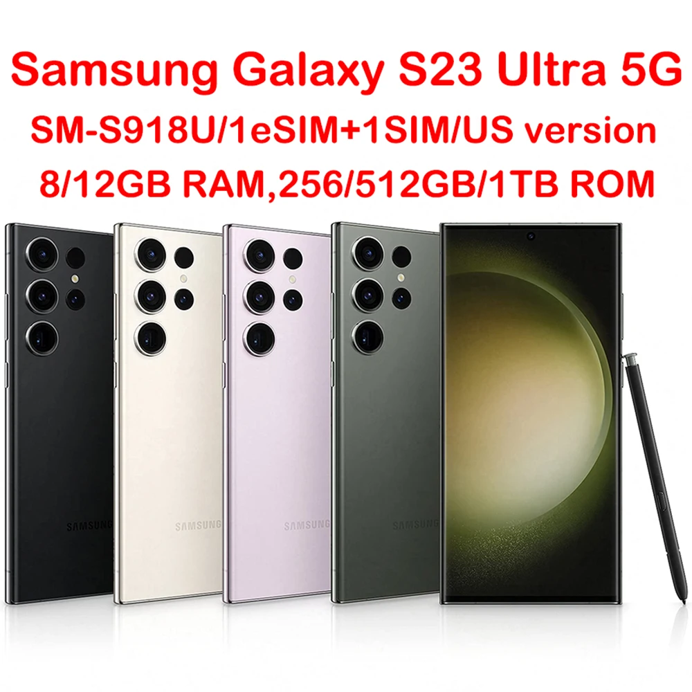 Samsung Galaxy S23 Ultra 5G S918U Smart Android Phone 6.8-inch 45W NFC Fingerprint 5000mAh 200MP Samsung Phone USVersionUnlocked