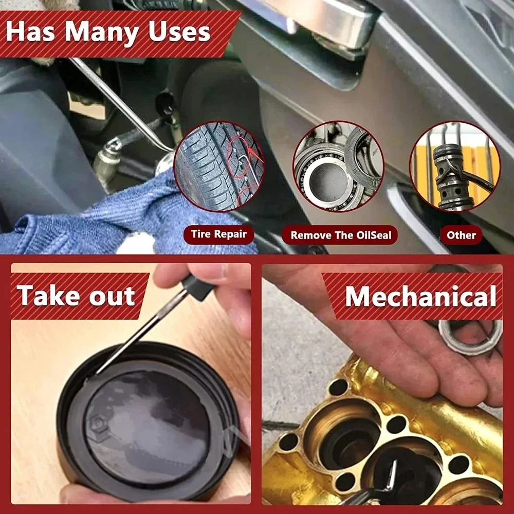 Car Auto Vehicle Oil Seal Screwdrivers Set O-Ring Seal Gasket Puller Remover Pick Hooks Tools Sealing Repair Tools 16cm 4Pc view 6