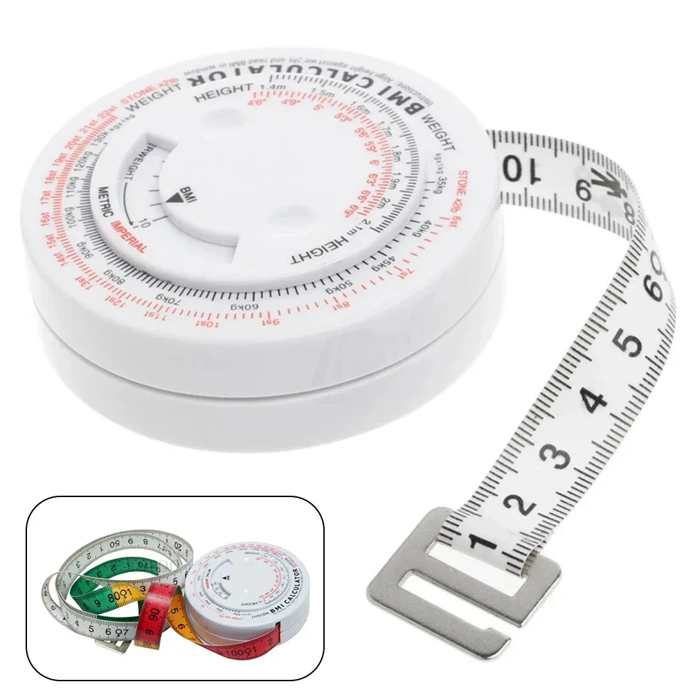 1.5M Tape Measure Retractable Measuring Ruler Calculator Diet Tape Measures Tools For BMI Body Mass Index Sewing Tailor Meter