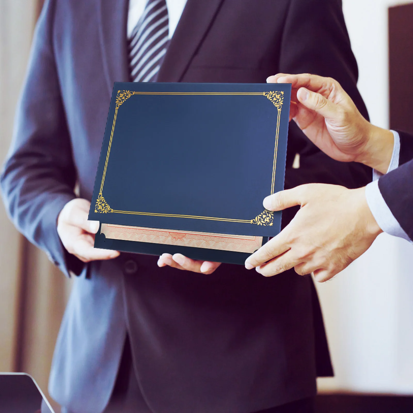 

30pcs Certificate Covers Award Diploma Cover Foil Border Document Holder Graduation Paper Frame Sturdy Folder For