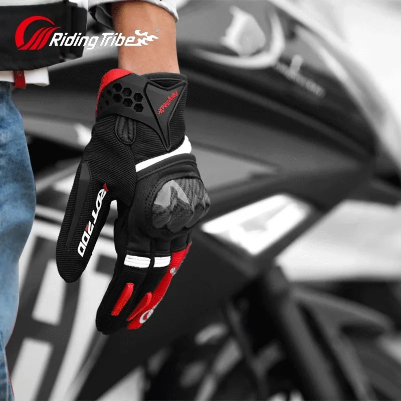 

Summer Breathable Anti-Slip Motorcycle Gloves Men Women with Hard Knuckles Protective Gear for MTB Cycling Motorbike Racing