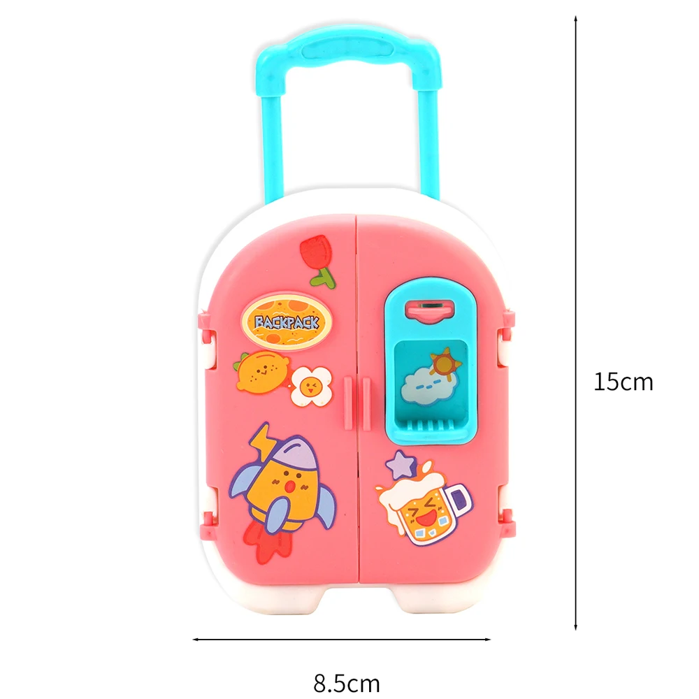 

1 Pcs Fashion Plastic Suitcase 11.5 Inch Doll Furniture Kids Toys Play House 3D Travel Train Luggage For 1/6 Doll Accessories