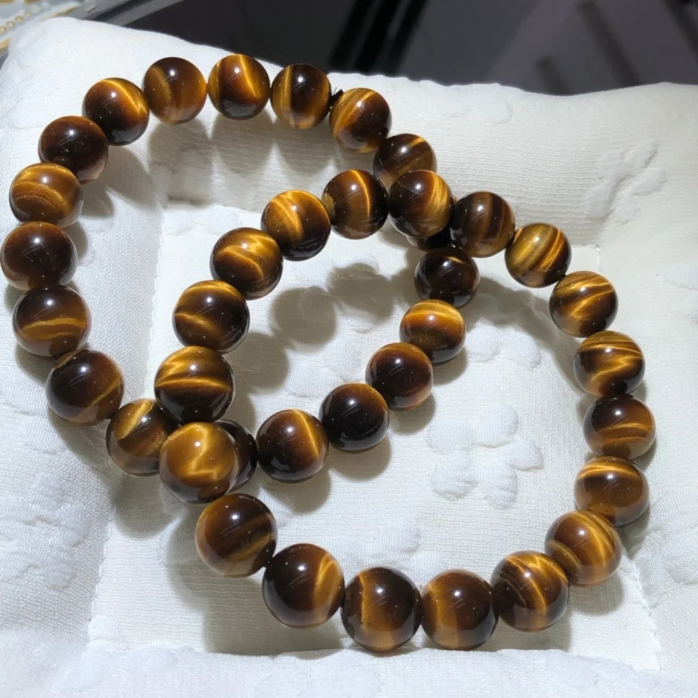 Hot Sale Natural Golden Tiger Eye Stone 10mm Bracelet Elastic Stretch Healing Energy Gemstone Unisex Jewelry