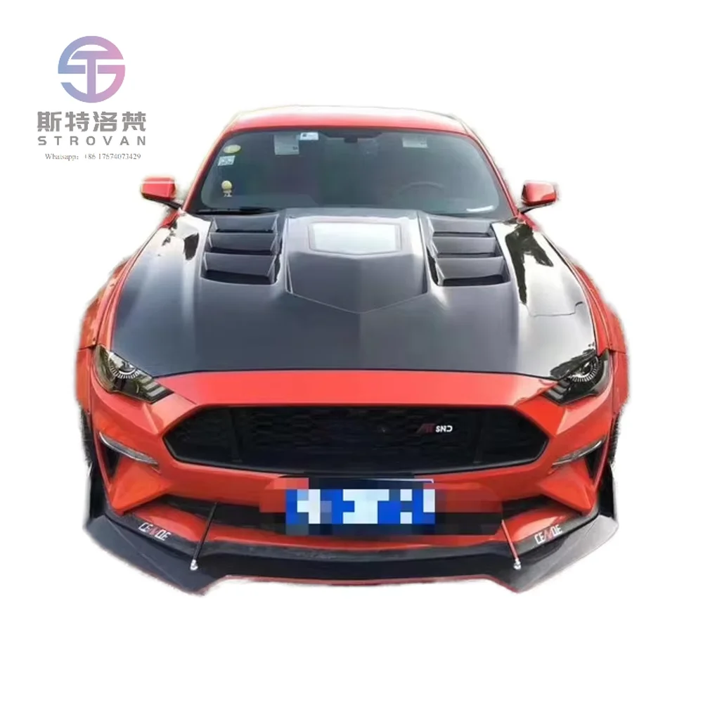 

With Ford Mustang Carbon Fiber Body Kit Ford Mustang Upgraded GTSS Style Hood Wheel Arch Front Lip