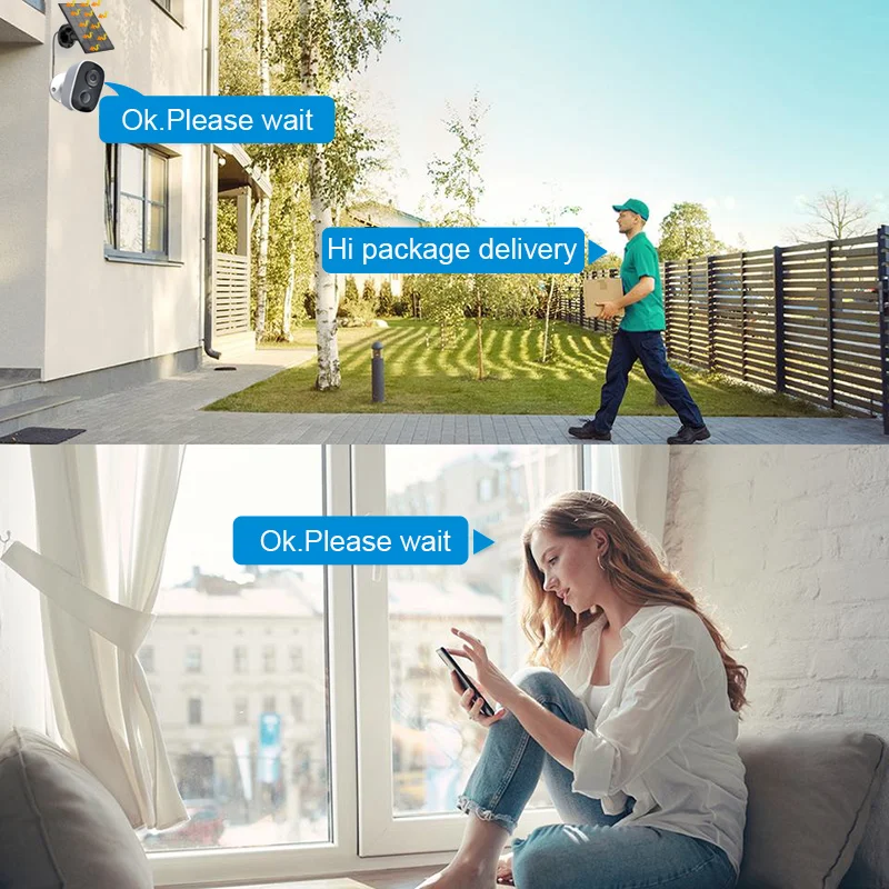 3MP 1296P O-KAM Andrea Solar Puissance Bluetooth WIFI/4G IP Caméra AI Humanoïde Détection Maison Seucity CCTV Baby Monitor