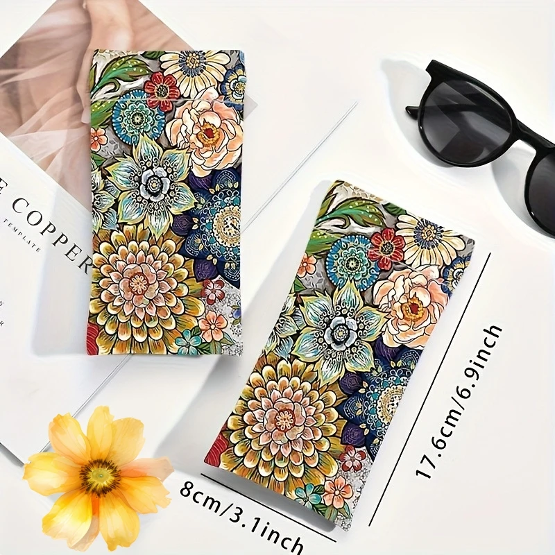 

Flower Design Eyeglass Case Impact-Resistant Sunglasses Case Eyeglass Case Portable For Travel Office Everyday Use