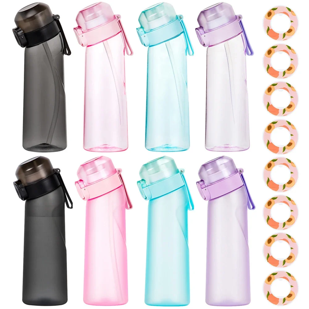 650ML Sports Water Bottle Leak Proof Sports Water Cup with Flavour Pod Gym Sport Bottle with Straw Fruit Fragrance Water Bottle