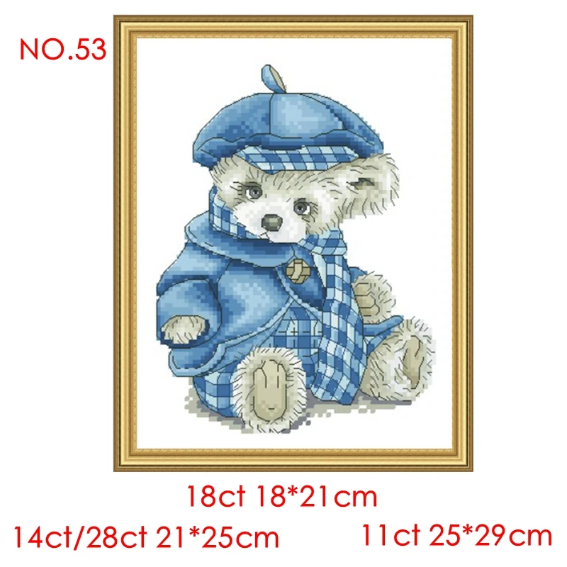 The cross-stitch set 28CT, 18CT, 14CT and 11CT can be selected as the hand-made material pack of printed fabric saga blue cap Ra