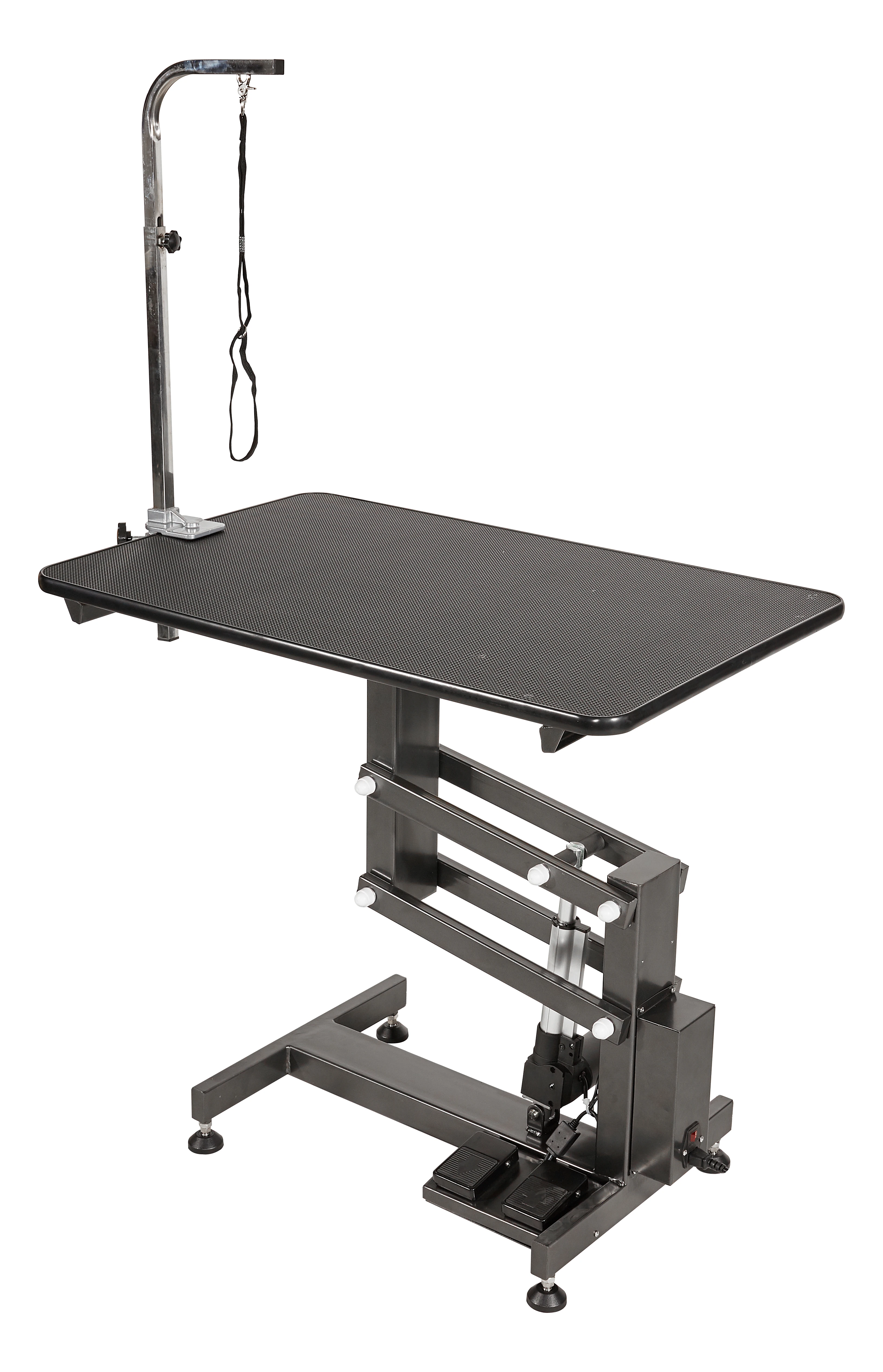 YSH Veterinary All Black Grooming Table Easy to Clean Cat and Dog Hair Cutting square Table Simple Lifting Grooming Table