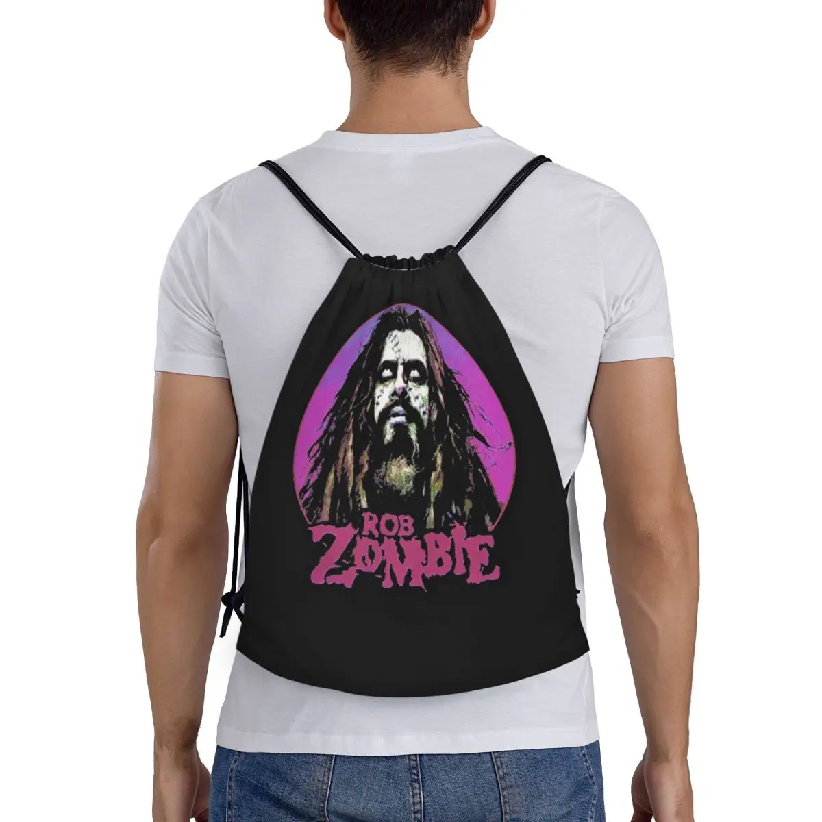

Vintage Rob Zombie Band Art Backpacks Multi-function Portable Drawstring Bundle Pocket Storage Bag Book Bags For Travel School