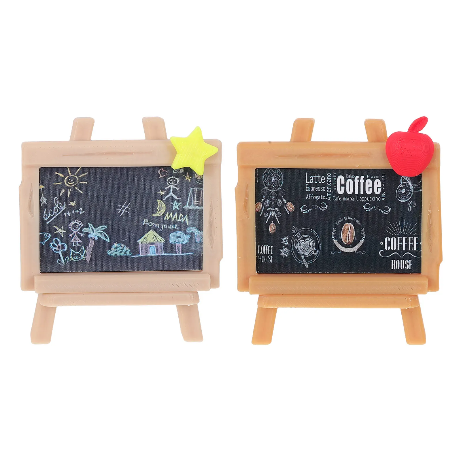 Mini Easel Set for Dollhouse – Compact Blackboard Tripod Stand for Miniature Painting & Small Display
