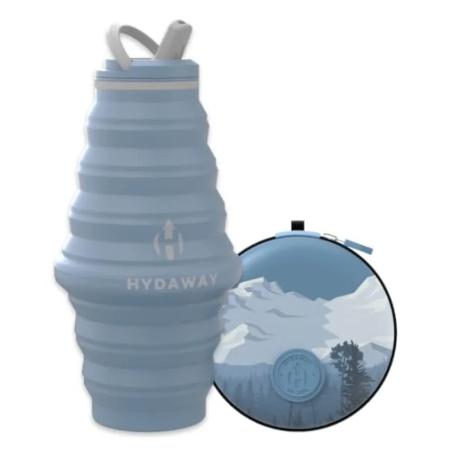 

Hydration Travel Pack - 25oz Collapsible Water Bottle with Flip-Top Lid and Protective Travel Case - BPA-Free, Leak-Resistant,