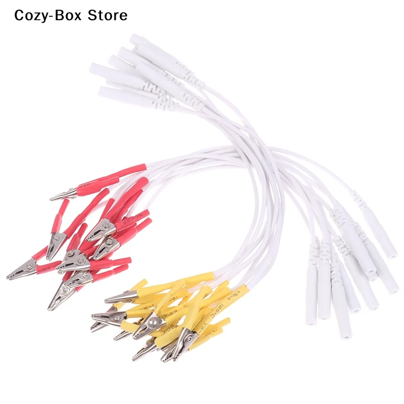 [ZY]10ps Tens/Ems Tieline Alligator Clip Cable Wire Electrode Accessories For Hwato SDZ-II Acupuncture 2mm Pin Type Cables[ZY]