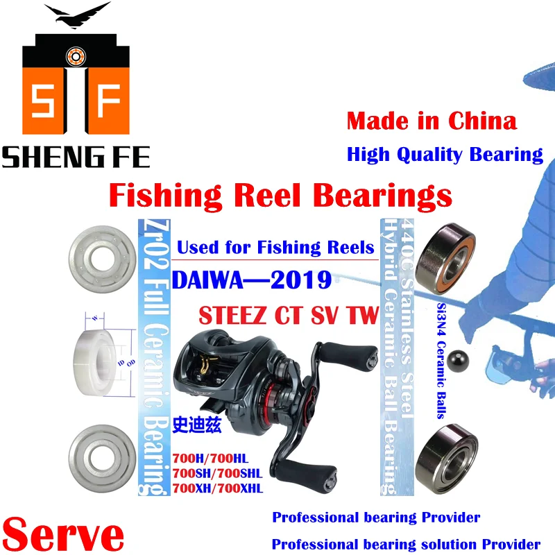 

Ceramic Bearings For 2019 DAIWA STEEZ CT SV TW(700H/700HL/700SH/700SHL/700XH/700XHL) Serise Baitcasting Fishing Reels