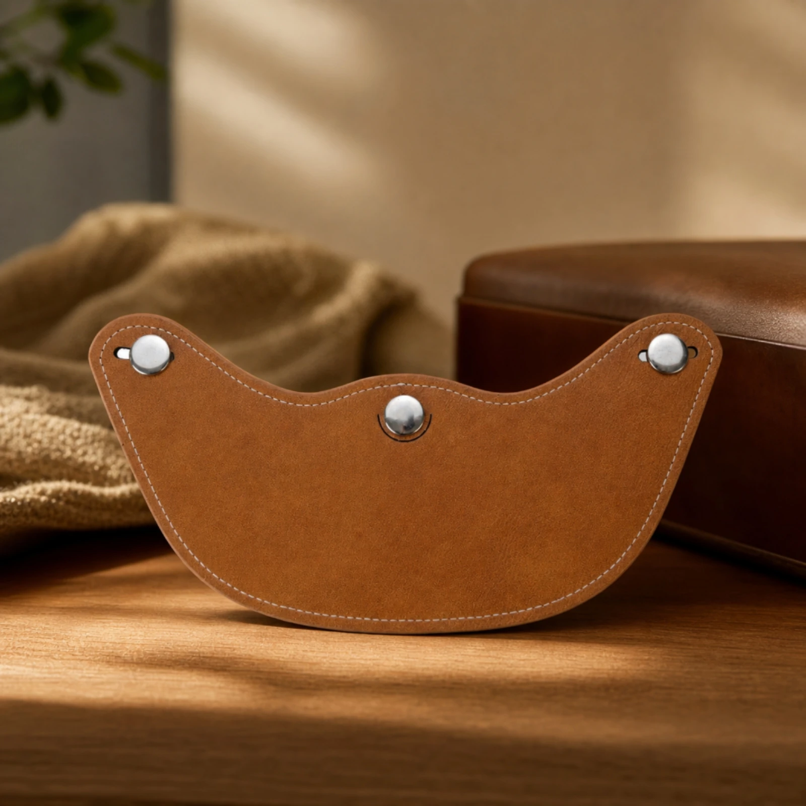 Leather Brim with Snaps Wide Helmet Brim Helmet Visor Lightweight Visor with Three Snaps Comfortable for Motorcyclists