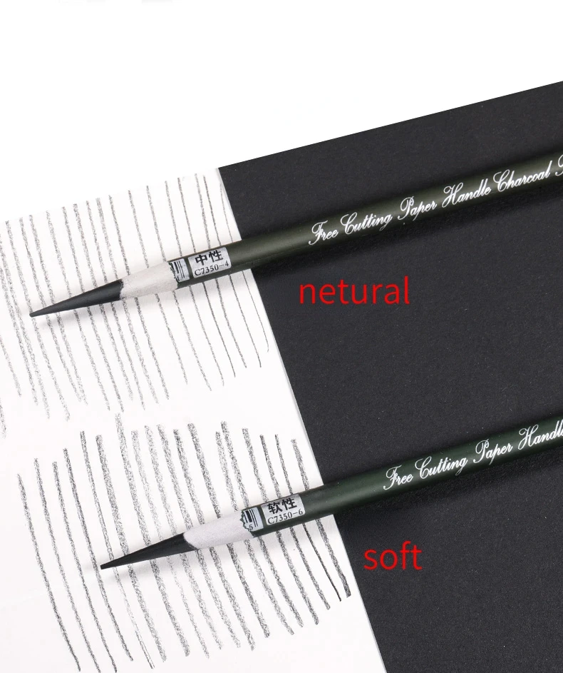 Marie's Sketch Holzkohle-Bleistift-Set, weich/neutral/superweicher Zeichenstift, professionelles Kunstzubehör – Detail 5