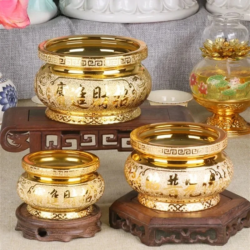 Ceramics God of Wealth Incense Burner Ornaments Buddha Hall Worship Accessories Traditional Buddhist Decoration Supplies