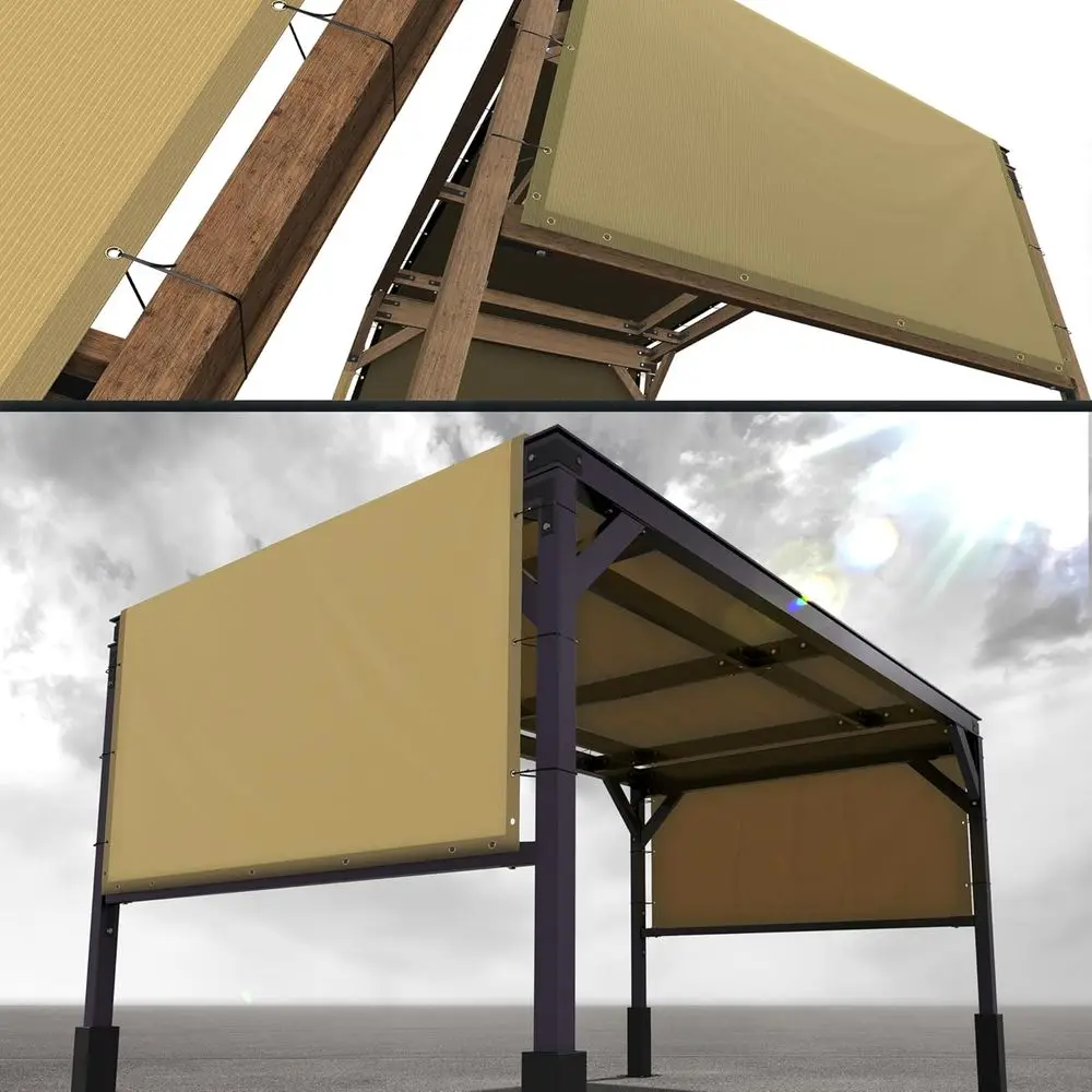 8' x 16' Sand Beige Pergola Shade Cover, UPF 50+, 260 GSM, Customizable for Outdoor Spaces