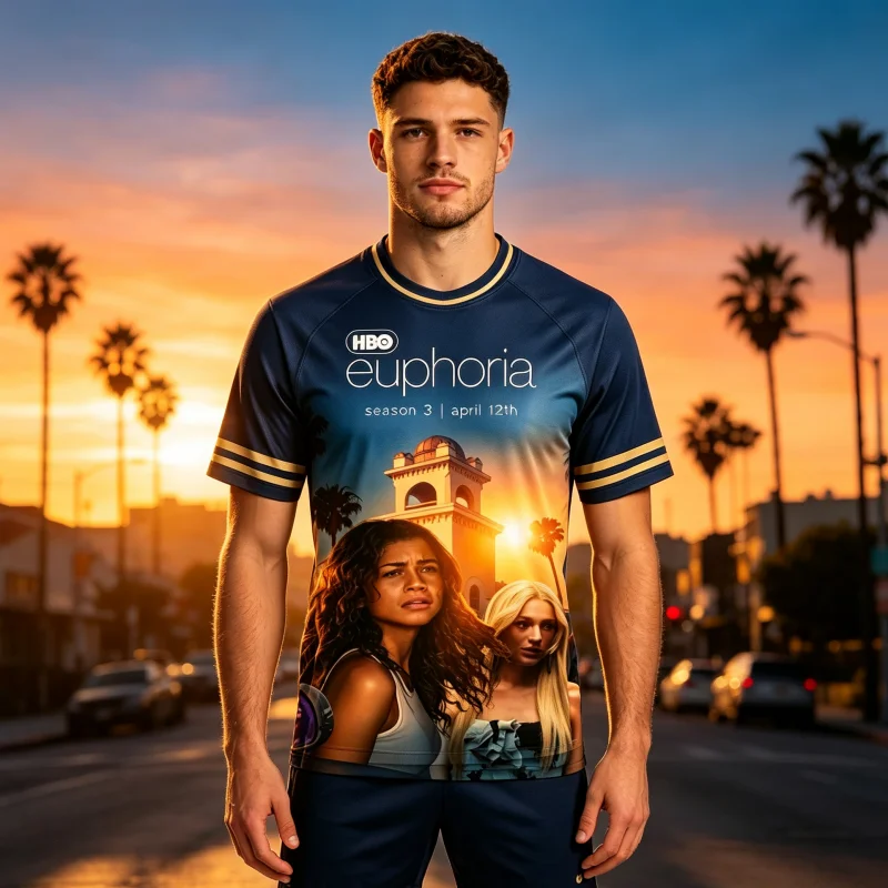 Nouveau Maillot de Sport Unisexe Thème Euphoria Saison 3 Style Américain Respirant Décontracté Streetwear pour Fans, Famille et Enfants – Collection Été 2026