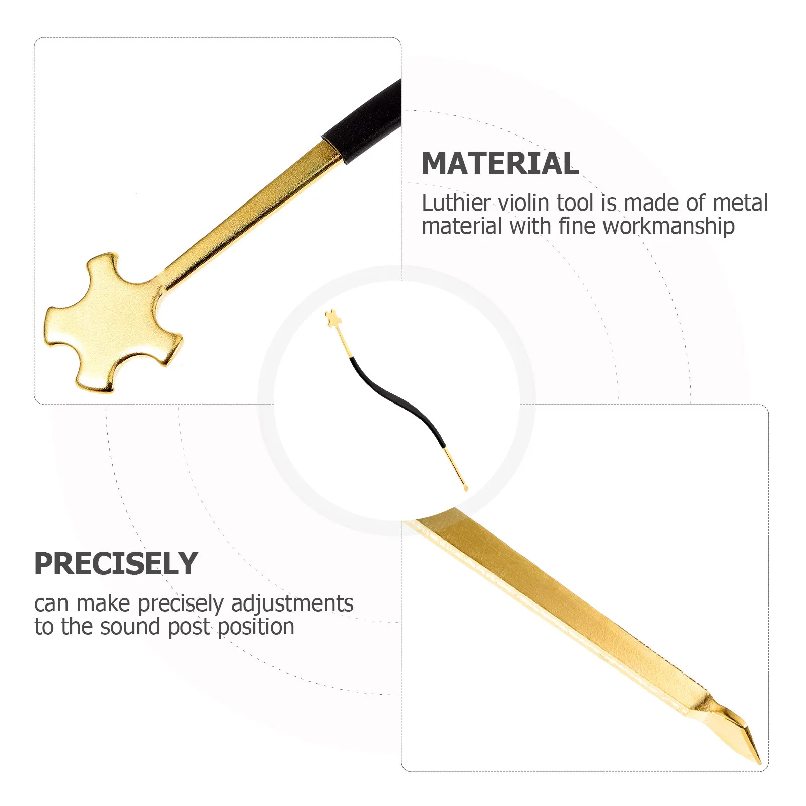 

Violin Sound Post Tool Metal Setter for Luthier Precise Adjustments and Interior Protection Violin Sound Post Setter