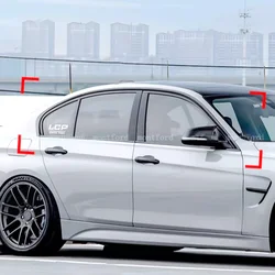 car styling Black Steel Window Molding Frame Strips Trim Cover For BMW 3 Series F30 G20 2012-2024