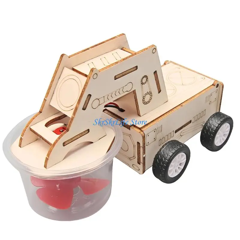 

E65E Hands On Assembly Wooden Cleaning Sweeper Car Set Fun Educational Science Toy