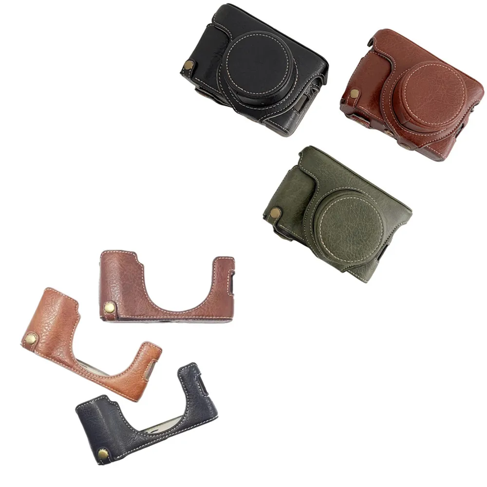 PU Camera Half Base Bag Body Case Cover Protector Shell for Fujifilm X100V X100F Digital Camera