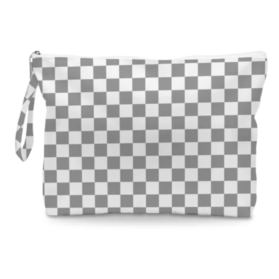 

Fokongna Wet Bag, Small Portable Waterproof Multi-Functional Organizer for Women, Ideal for Daily, Beach and Travel Grey White