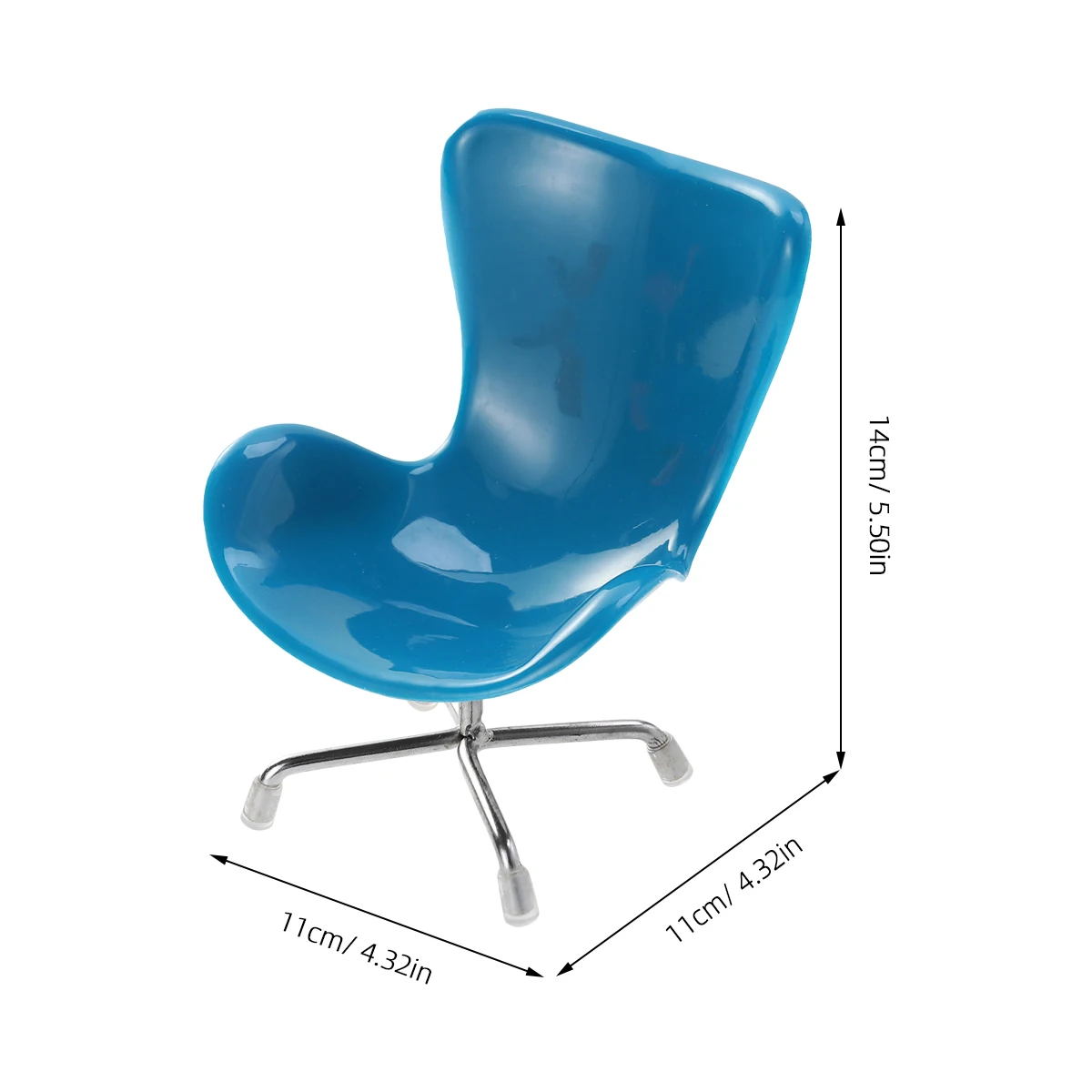 เก้าอี้คอมพิวเตอร์ขนาดเล็ก 1 ชิ้น ฐานพลาสติกและโลหะ สำหรับกรงแฮมสเตอร์หรือเม่น เฟอร์นิเจอร์ขนาดเล็ก เก้าอี้ทรงไข่ ของตกแต่งสำหรับสัตว์เลี้ยงขนาดเล็ก