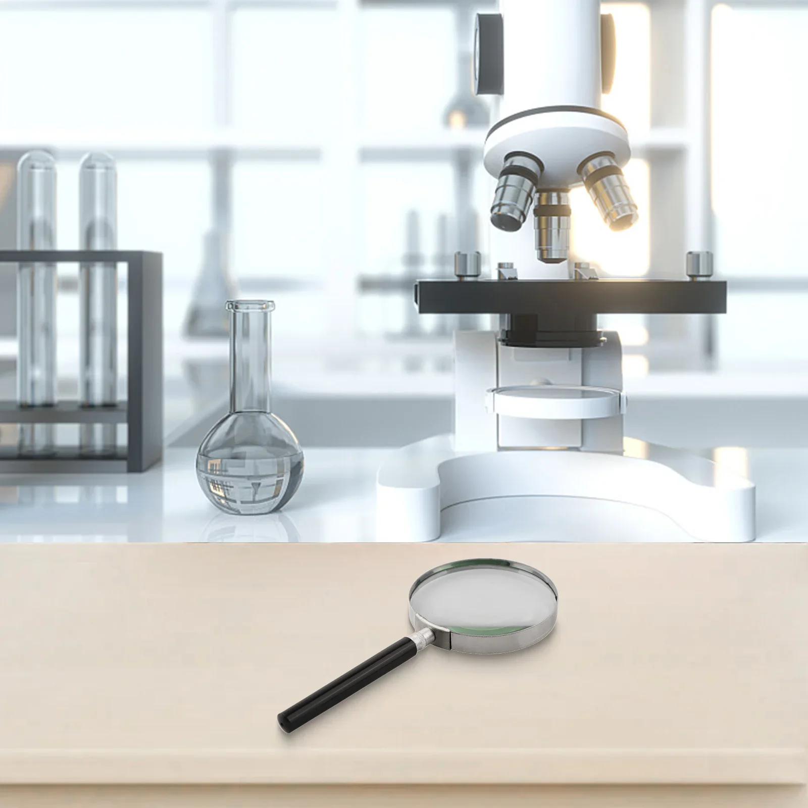 عدسة مكبرة 5X بمقبض معدني وعدسة زجاجية بصرية للاستخدام المحمول في عدسة القراءة والفحص بقطر 75 100 مم