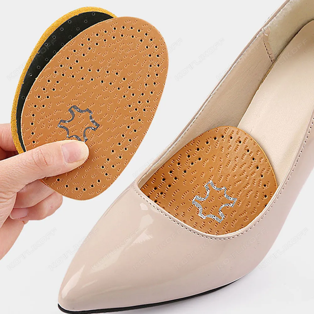 

LeatherForefoot Pad Relief Forefoot Insert Half Size Insoles Non-slip Sole Shoe Breathable Sweat Absorbing Foot Pads for Shoes