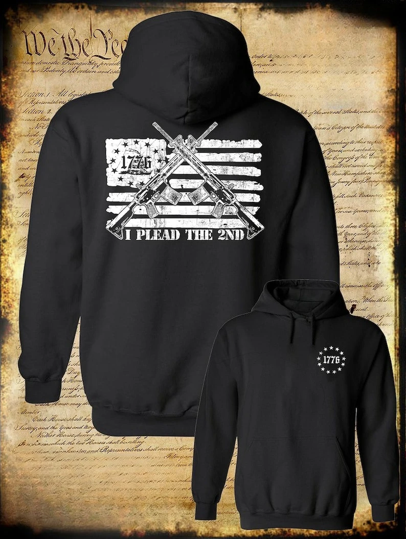 

Толстовка с капюшоном I Plead The 2nd Amendment Pro-Gun / AR-15 Винтовка с американским флагом США 1746, винтажные толстовки, повседневная уличная одежда с длинными рукавами