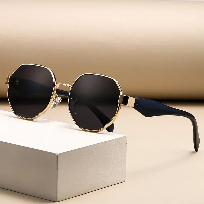 

Fashion Polygon Sunglasses Women 2024 Luxury Brand Design Unique Eye Protection Sun Glasses Vintage Small Frame Travel Eyewear
