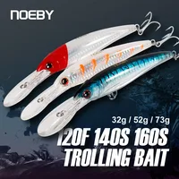 NOEBY 120mm flotante 140mm 160mm Señuelos de pesca de pececillo de hundimiento lento cebo Artificial Trolling Wobblers mar invierno señuelo de pesca