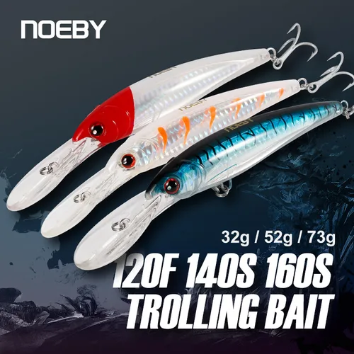 NOEBY 120mm flotante 140mm 160mm Señuelos de pesca de pececillo de hundimiento lento cebo Artificial Trolling Wobblers mar invierno señuelo de pesca