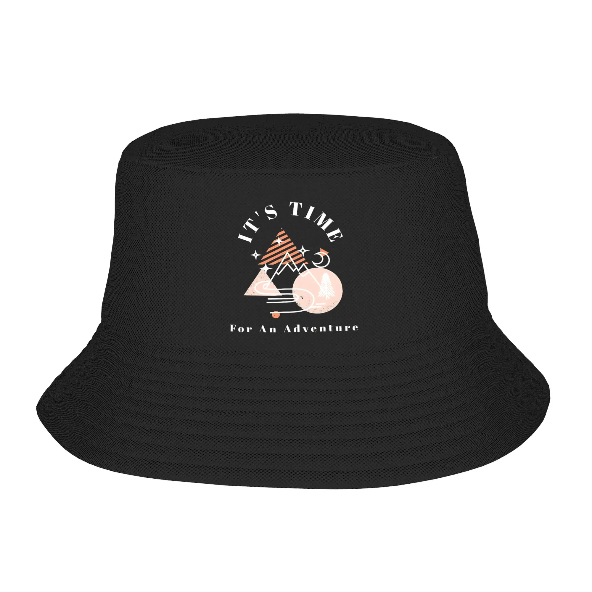 ItS Time For A New Adventure Bucket Hat Summer  Classic Fisherman Hats For Men Women Soft Fold Beach Travel Caps Hip Hop Sun Hat