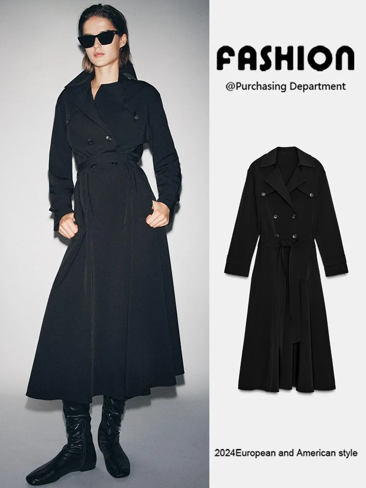 

Весенняя новинка: Женское вечернее платье-миди ZA2026 с длинным рукавом, приталенное, модное, однотонное