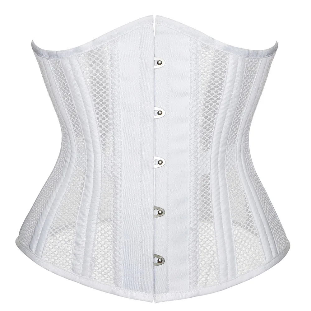 

Women Underbust Corset Steel Boned Short Torso Breathable Mesh Waist Cincher Trainer Control Corset Lingerie Shapewear Plus Size