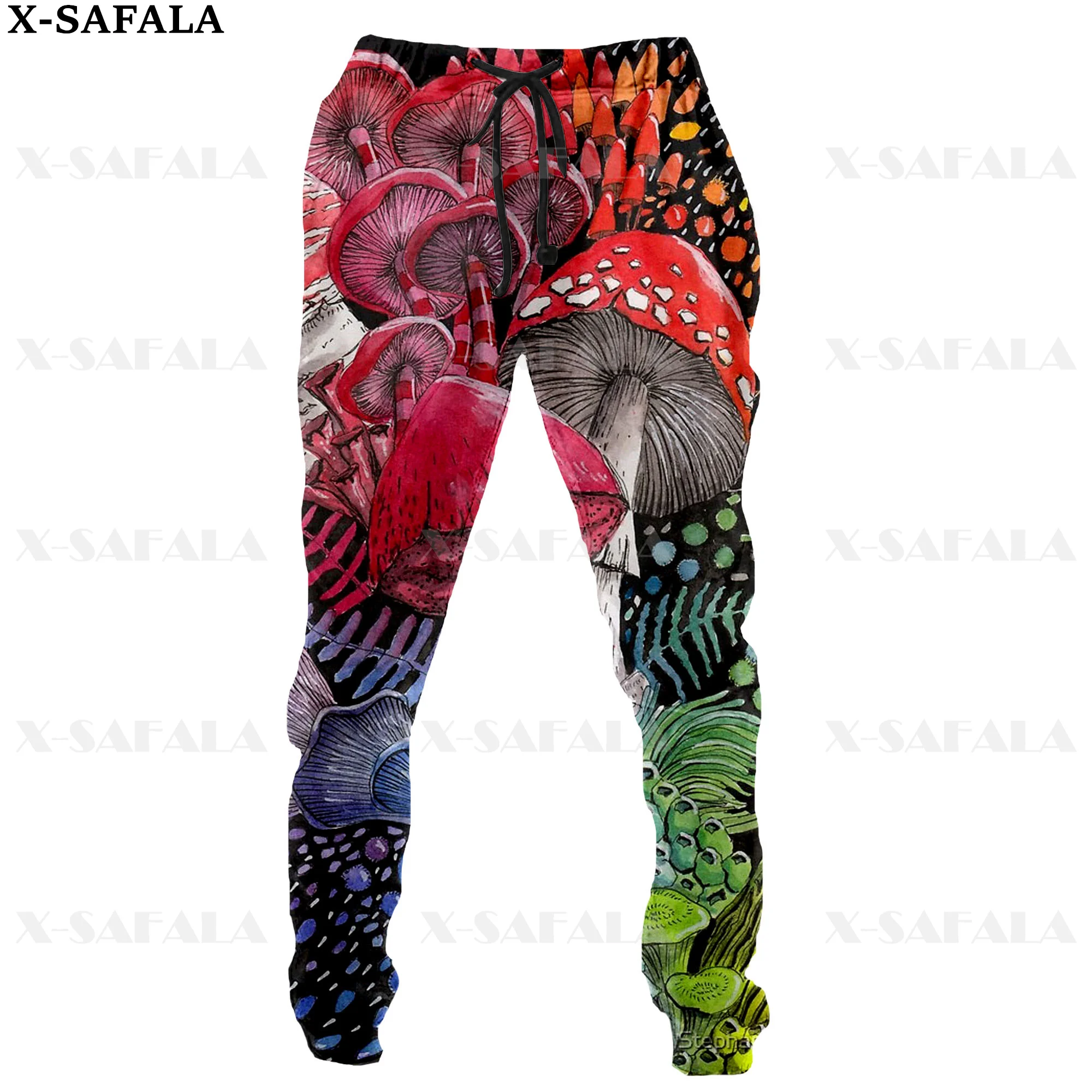 Kleurrijke Paddestoel 3D Print Mannen Broek Lange Y2k Gym Broek Camo Hiphop Joggingbroek Casual Joggers Streetwear Sport Man Kleding