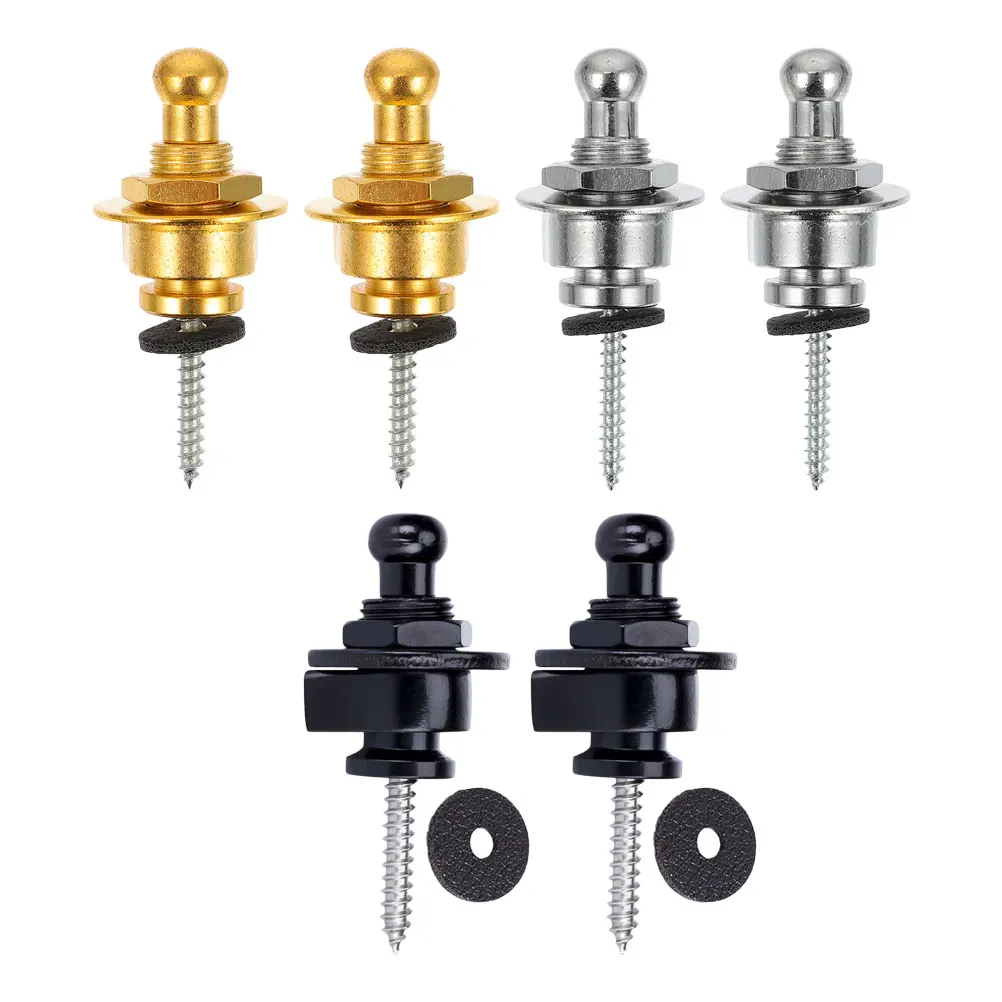 

6pcs Guitar Strap Locks Alloy Durable Guitar Tail Pins for Electric Guitars Basses Smooth Design Long Life for Musicians