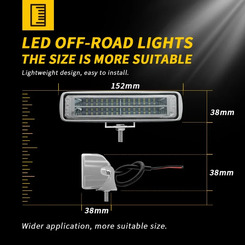 Car Work Light Type 28 Lights Off-road Vehicle Roof Rack Side Lights Electric Vehicle Motorcycle Auxiliary Lights 6000K