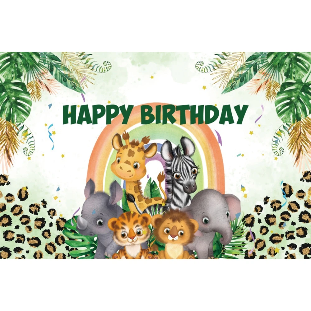 ungle Safari Tropical Forest Photography Backdrop Newborn Baby Shower Birthday Party Wild One Animal Background Decor Banner