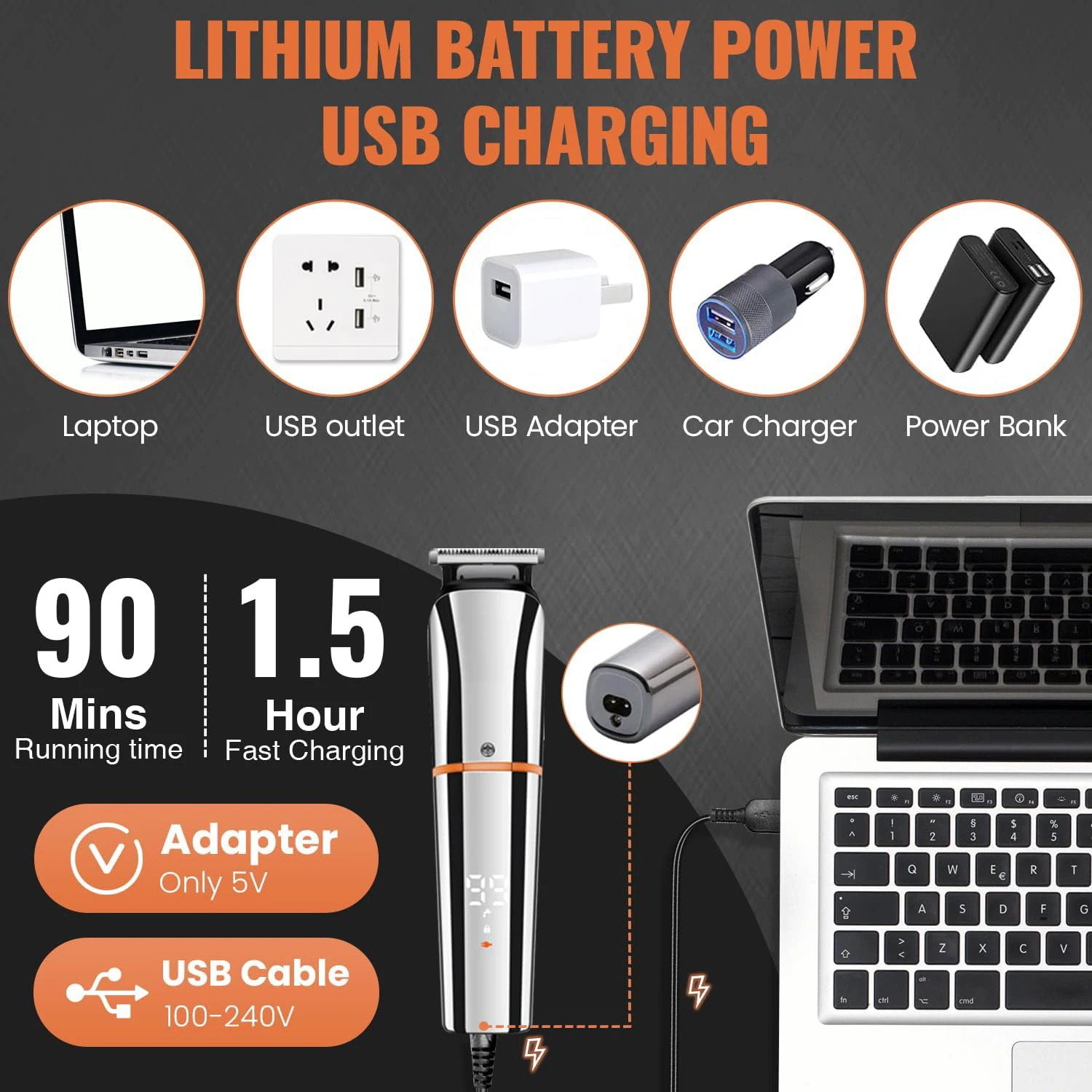 ماكينة تشذيب اللحية للرجال 6 في 1 مجموعة ماكينة قص الشعر المقاومة للماء لشعر اللحية وأرقام الجسم والأذن مع ماكينة حلاقة من الرقائق المعدنية