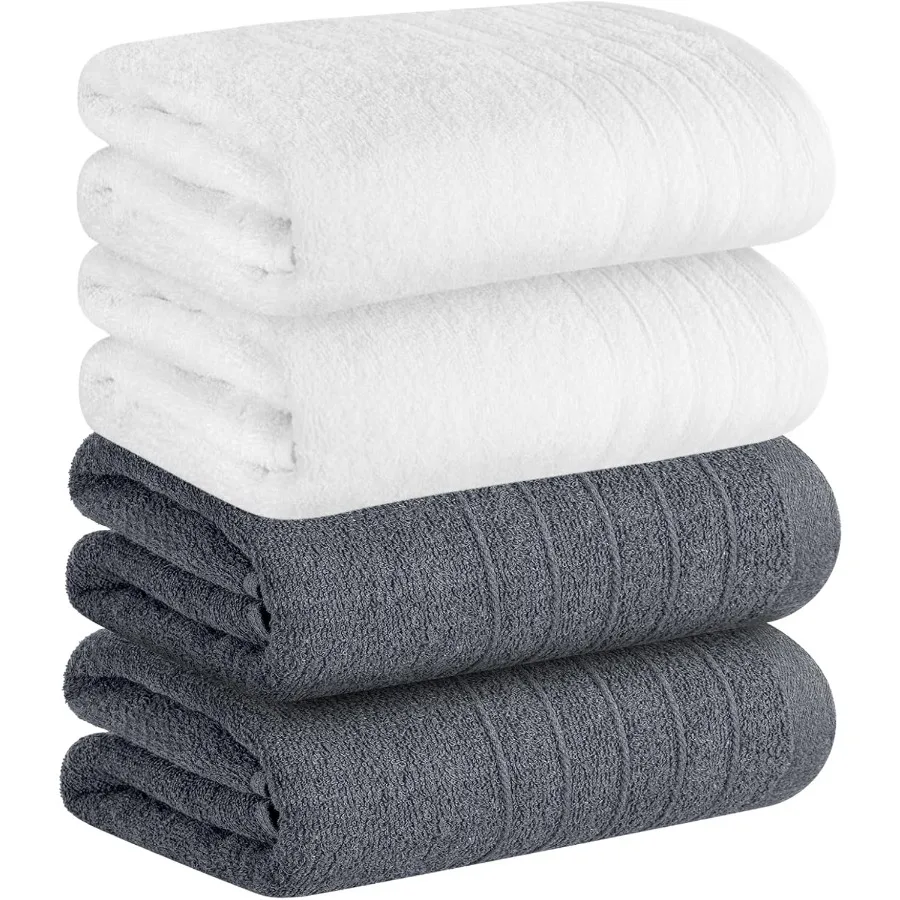 

Extra Large Thick Premium 100 Cotton Bath Towels 4Pack Ultra Absorbent and QuickDry 31x71 Inch Lightweight Towels Ideal for Spa