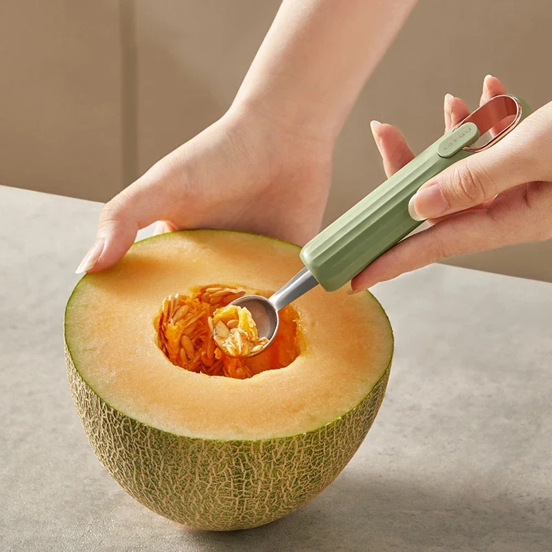 Kitchen Tools Stainless Steel Ball Scooper Watermelon Cantaloupe Fruit Cutter Ice Cream Scoop Household